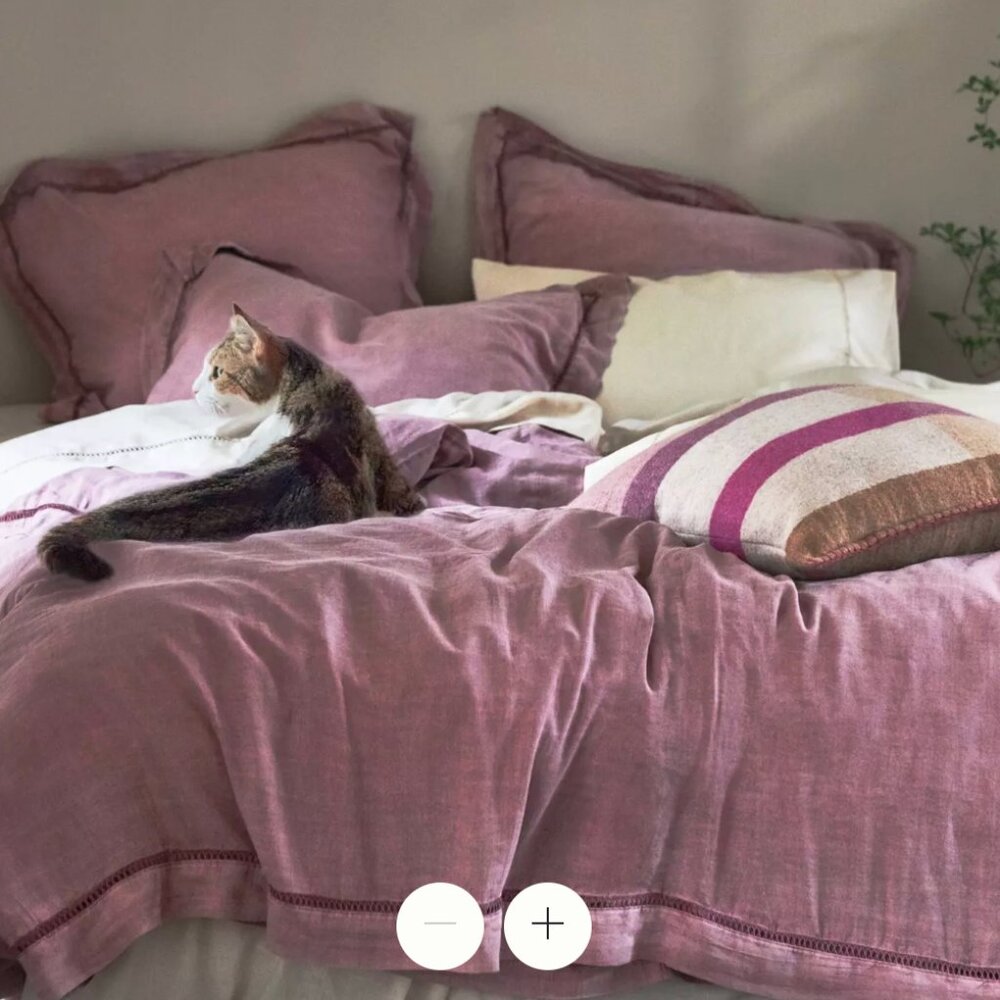 Embroidered Linen Blend Duvet Cover